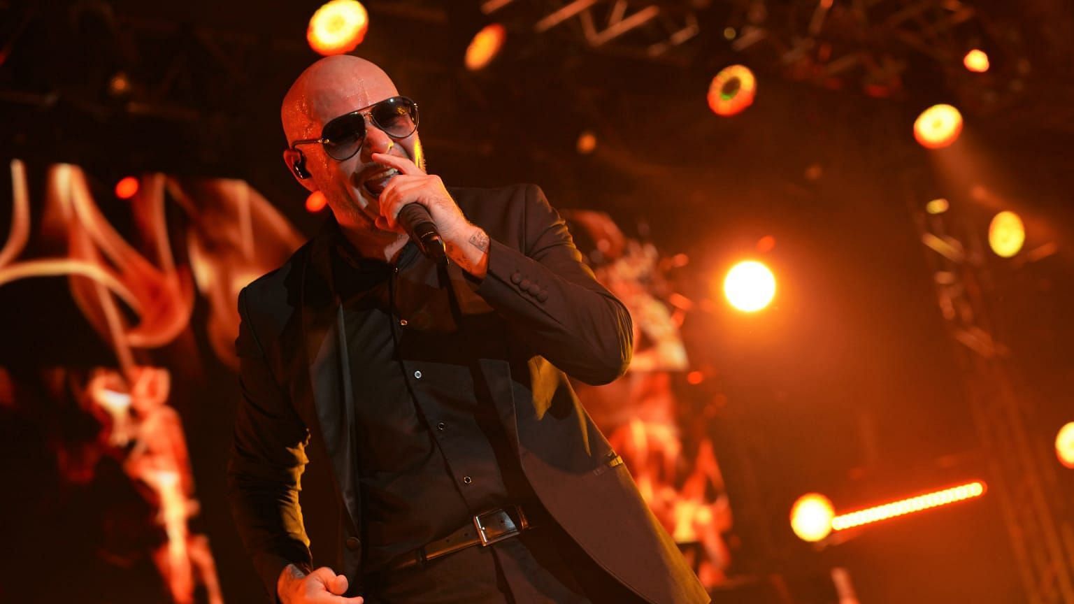 Pitbull performing at DJCI Gala 2019