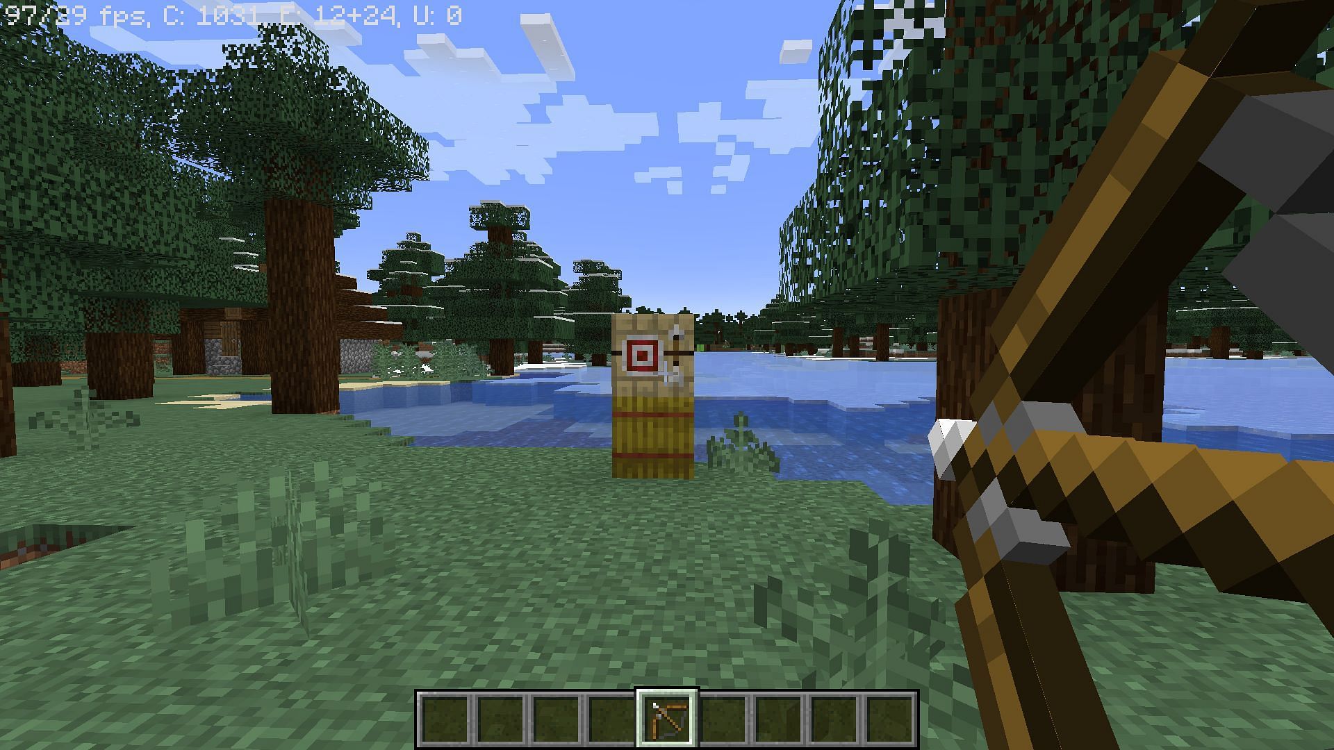 Used as a target (Image via Minecraft)