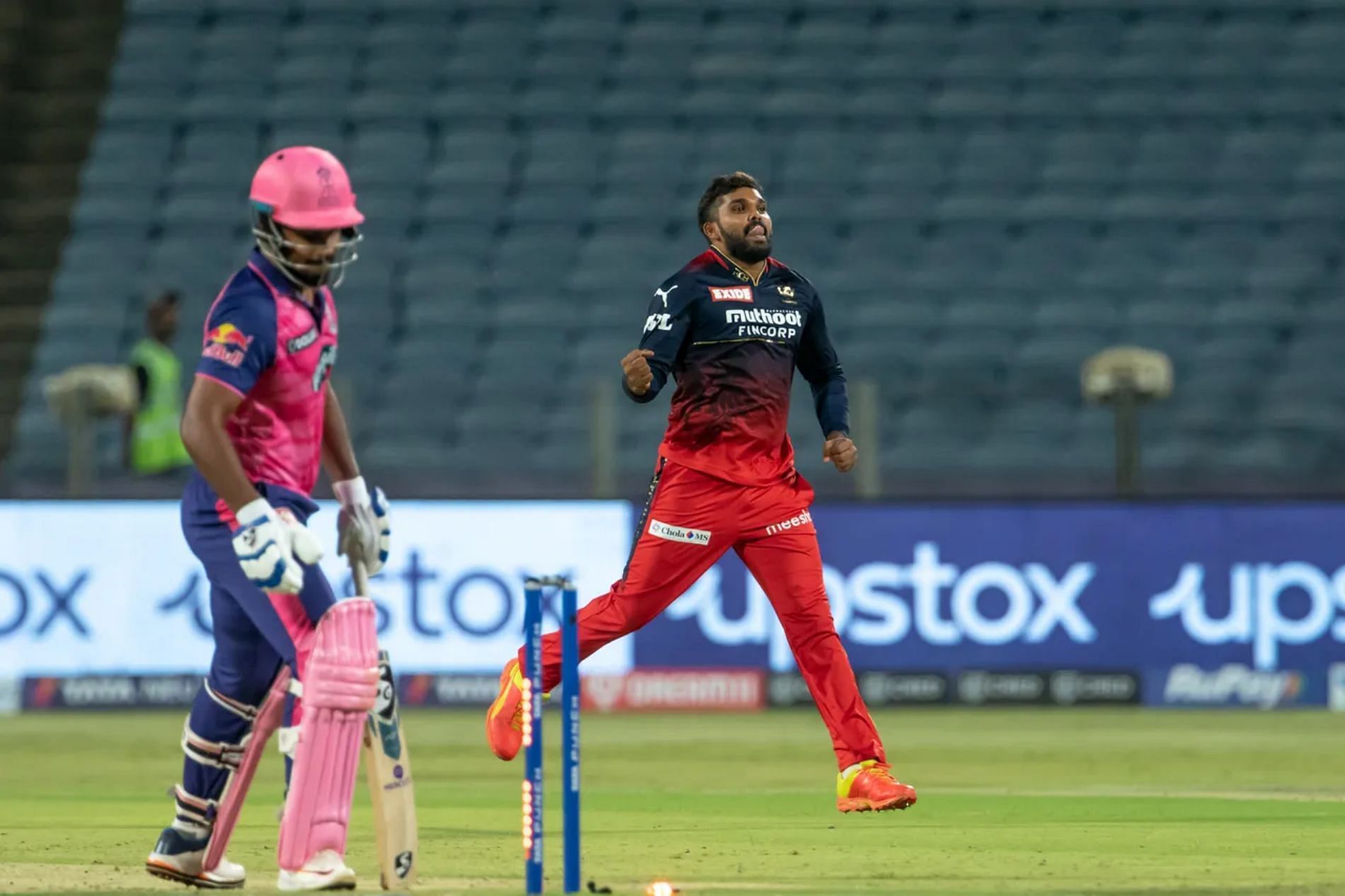 Wanindu Hasaranga dismissed Sanju Samson once again. Pic: IPLT20.COM