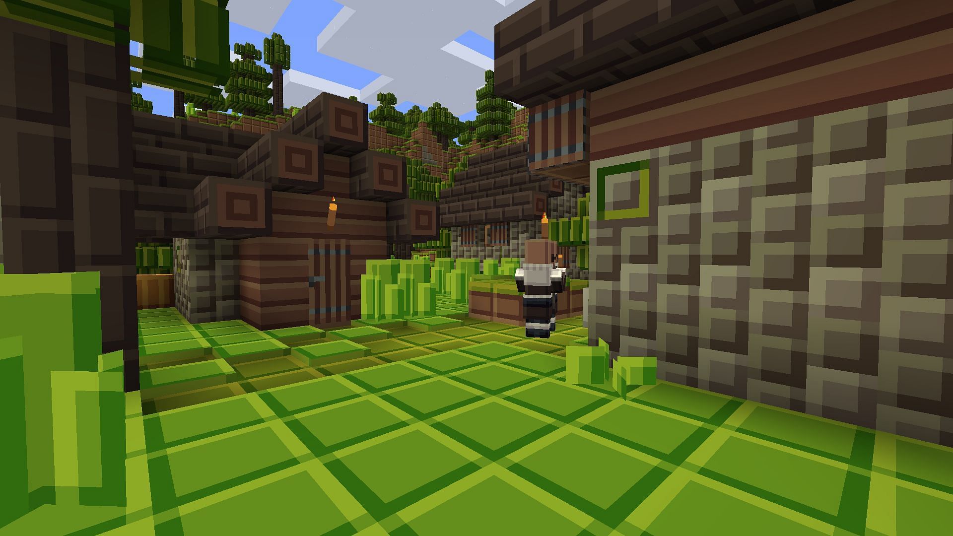 A Tiny Pixel spruce village. (Image via Minecraft)