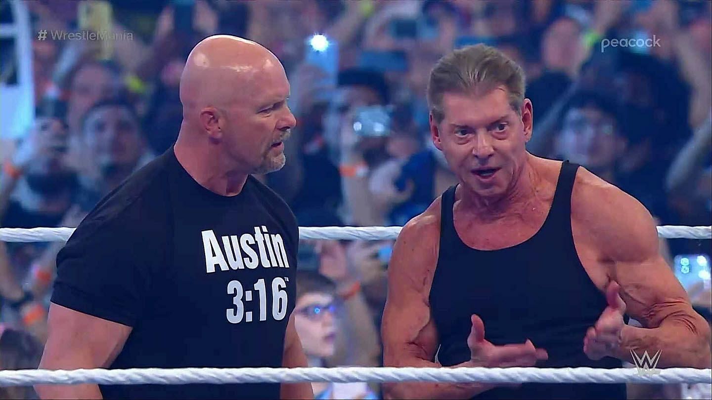 Which WWE legend did Vince McMahon face before his WrestleMania 38 return?