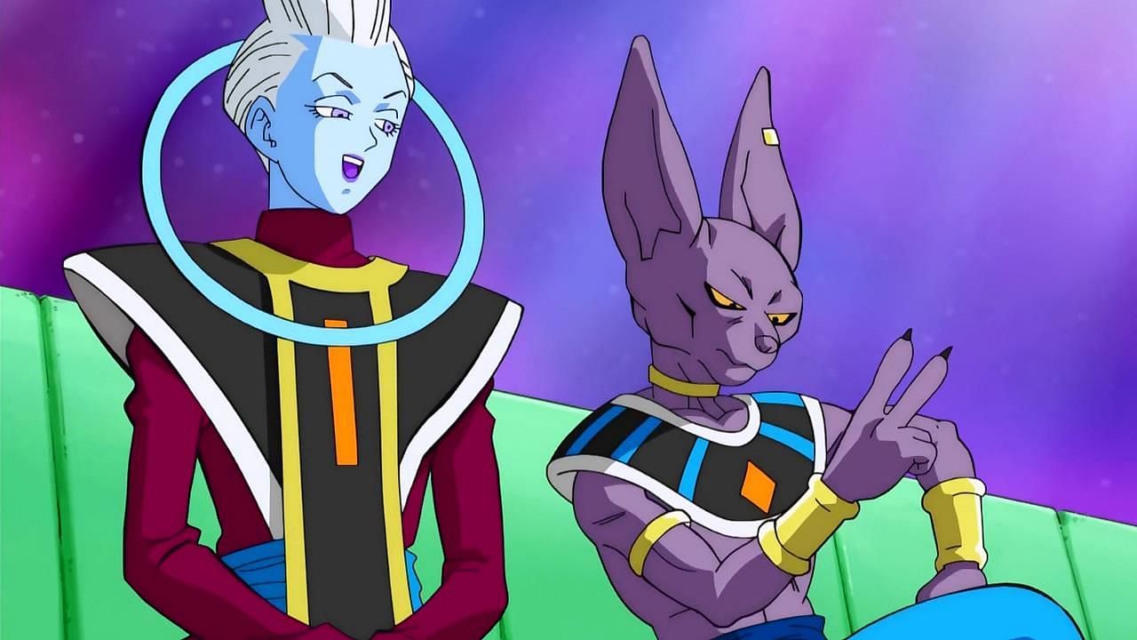 Whis (left) and Beerus (right) as seen in the Dragon Ball Super anime (Image via Toei Animation)