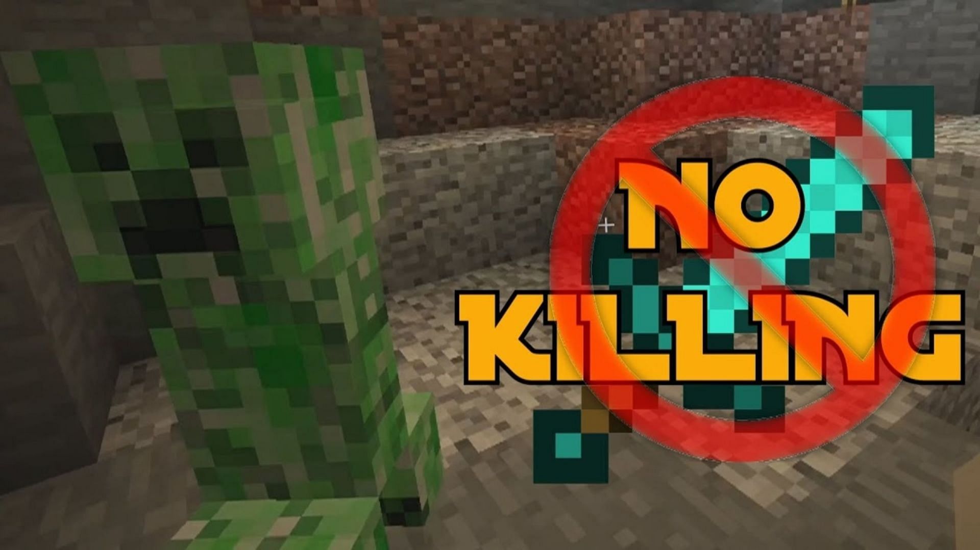 In the Pacifist challenge, players cannot attack or kill any mobs (Image via Peppoli/Youtube)