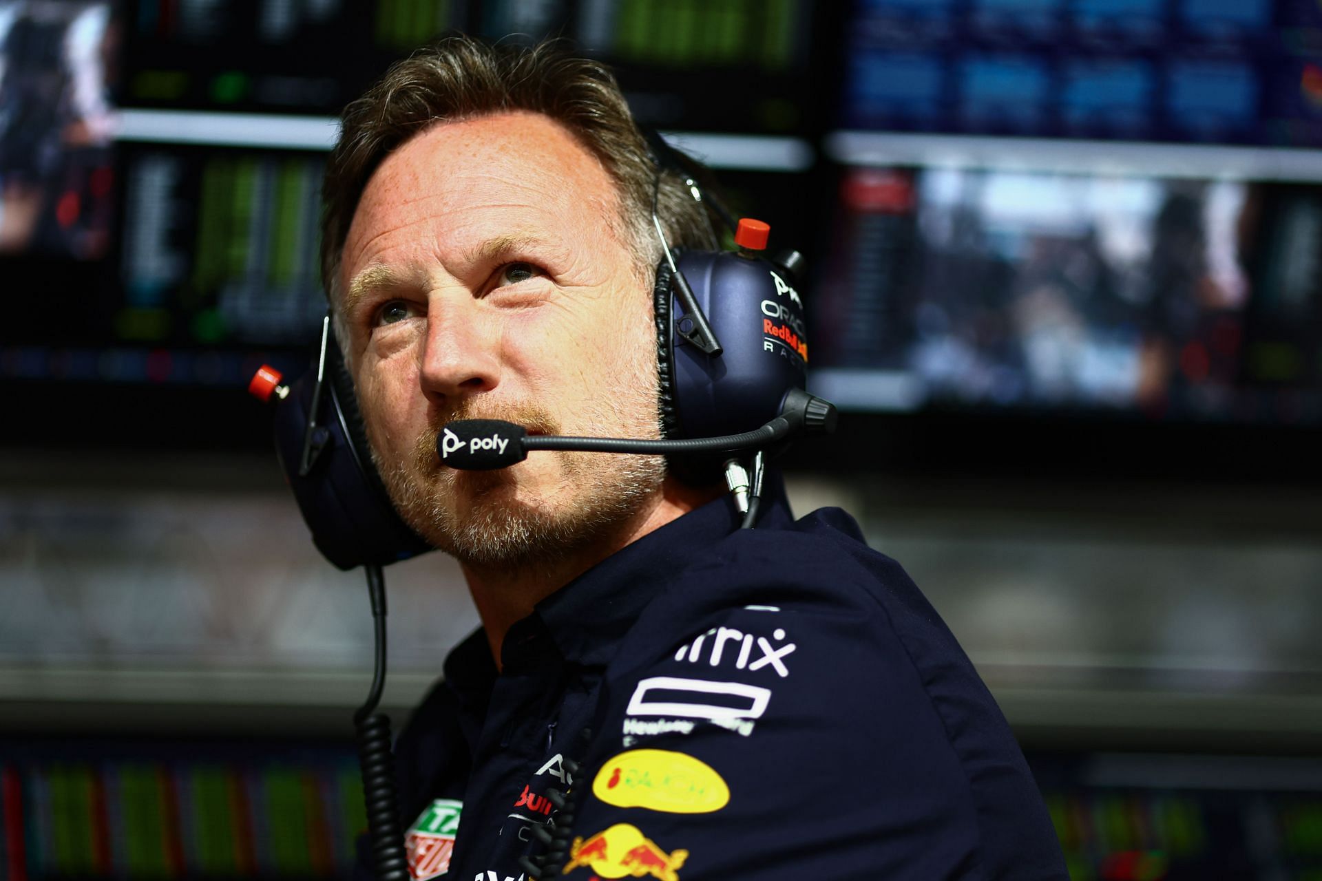 F1 Grand Prix of Saudi Arabia - Qualifying - Christian Horner watches on as Sergio Perez takes pole