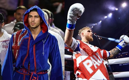 Tommy Fury (L) has taken a shot at Jake Paul (R) once again.