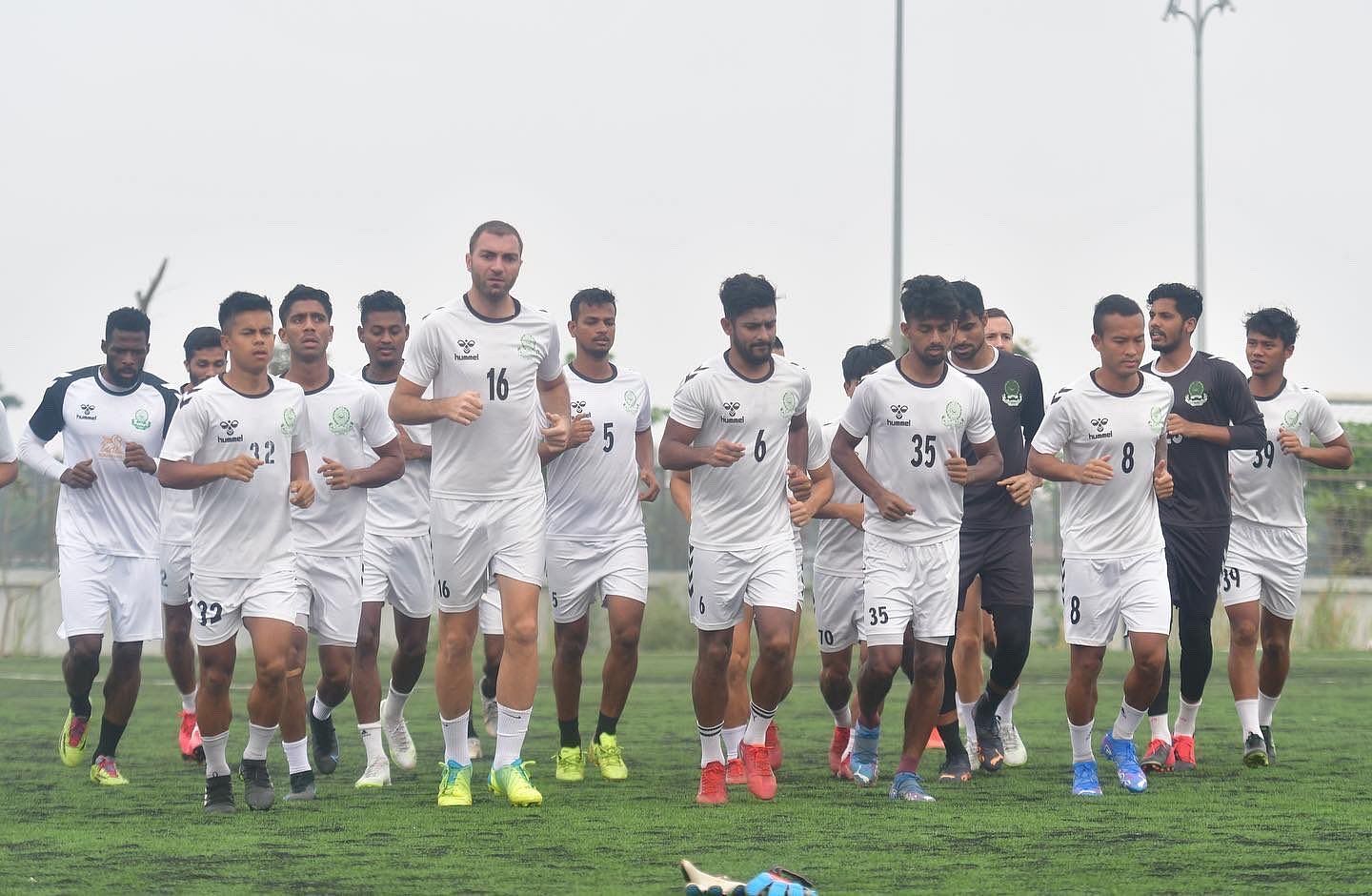 Mohammedan SC players training ahead of their clash against NEROCA FC. (Image Courtesy: Twitter/MohammedanSC)