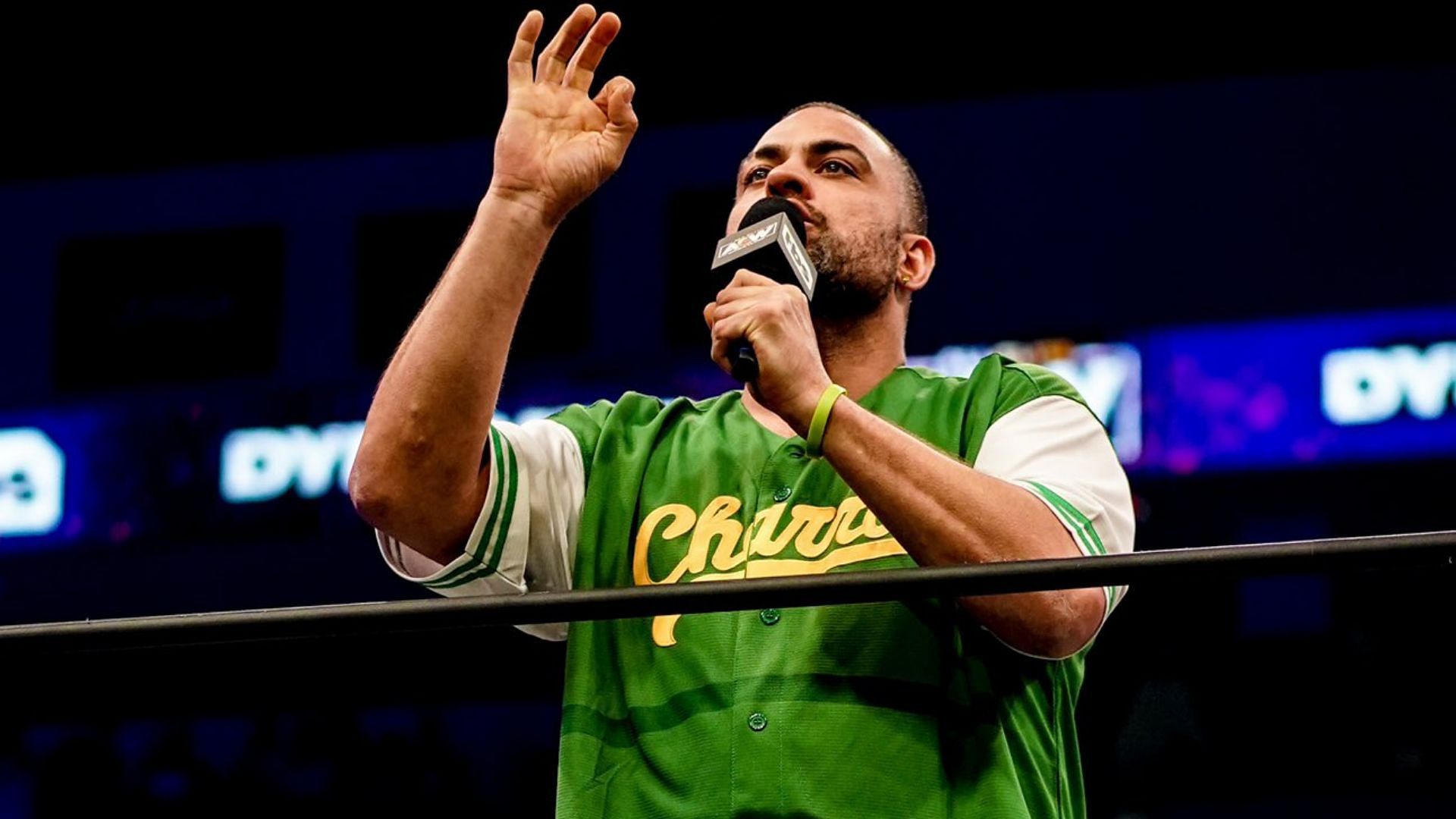 Eddie Kingston cutting a promo at an AEW event in 2022