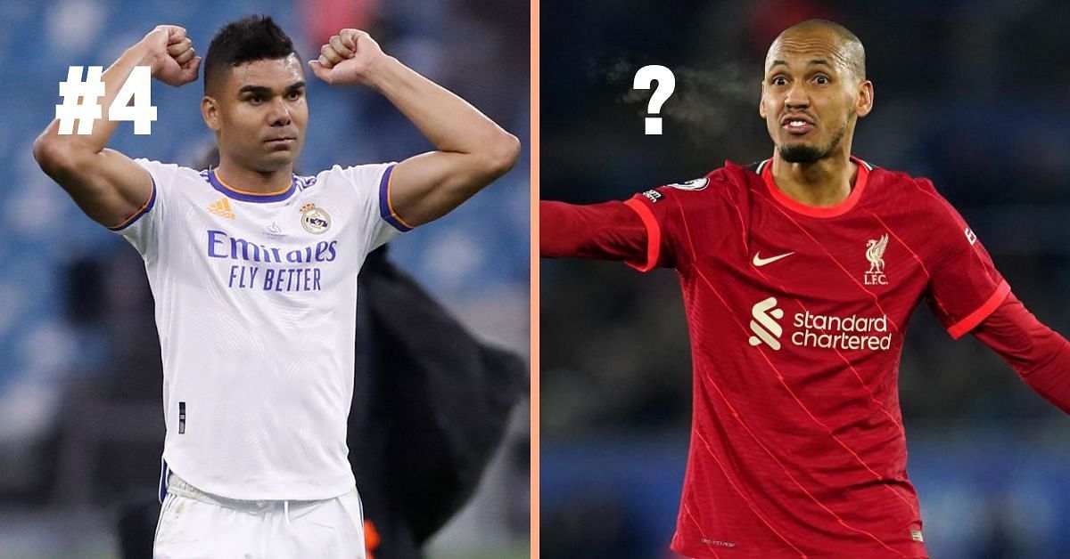 Real Madrid&#039;s Casemiro (left) and Liverpool&#039;s Fabinho (right)