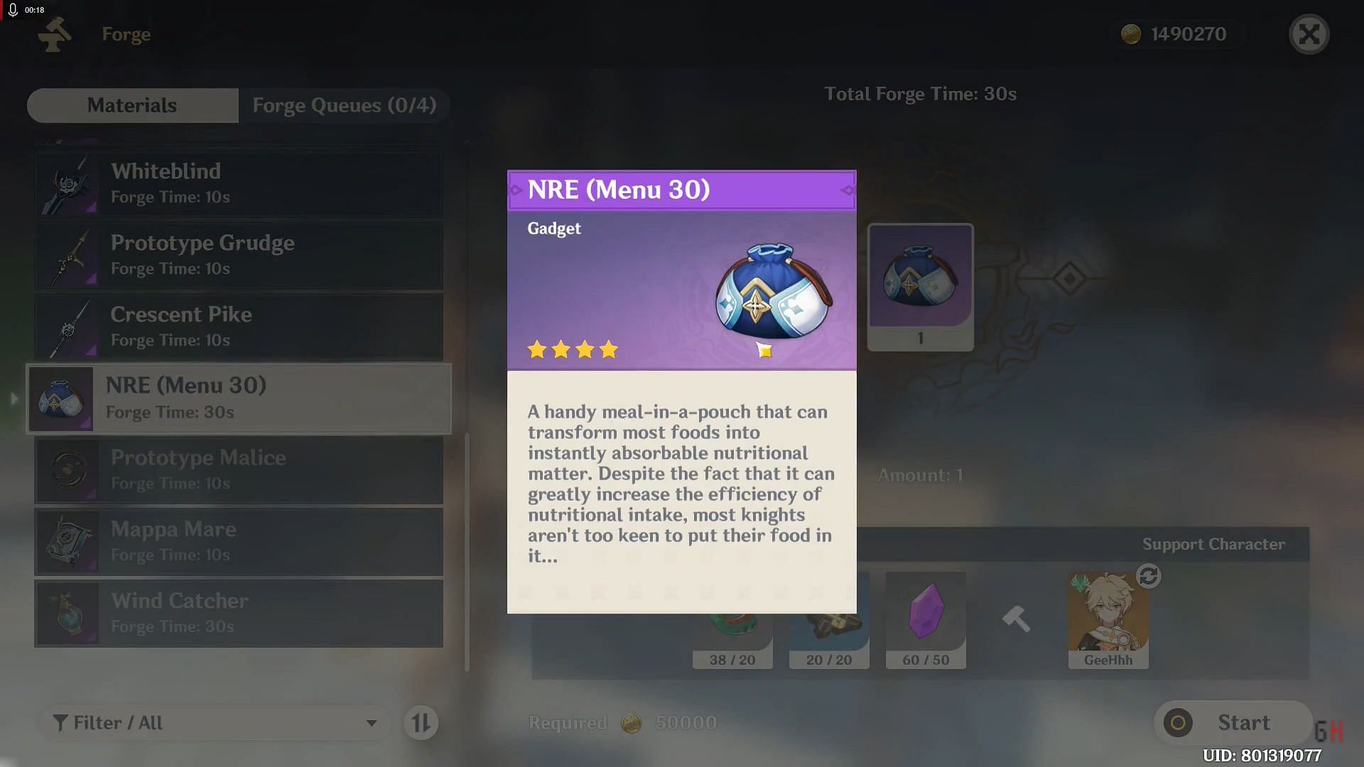 NRE Gadget In-game Description (Image via HoYoverse)