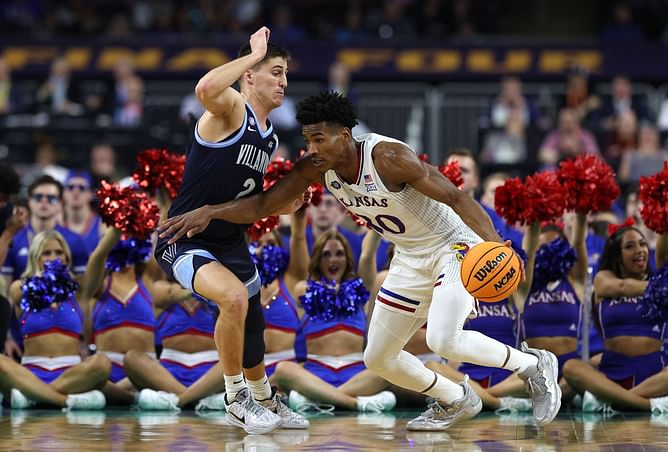 Watch: "That's the National Player Of The Year, uh oh!" - Christian Braun jokingly calls out Ochai Agbaji, the latter says, "I guess not" as Kansas punches its ticket to the NCAA championship game