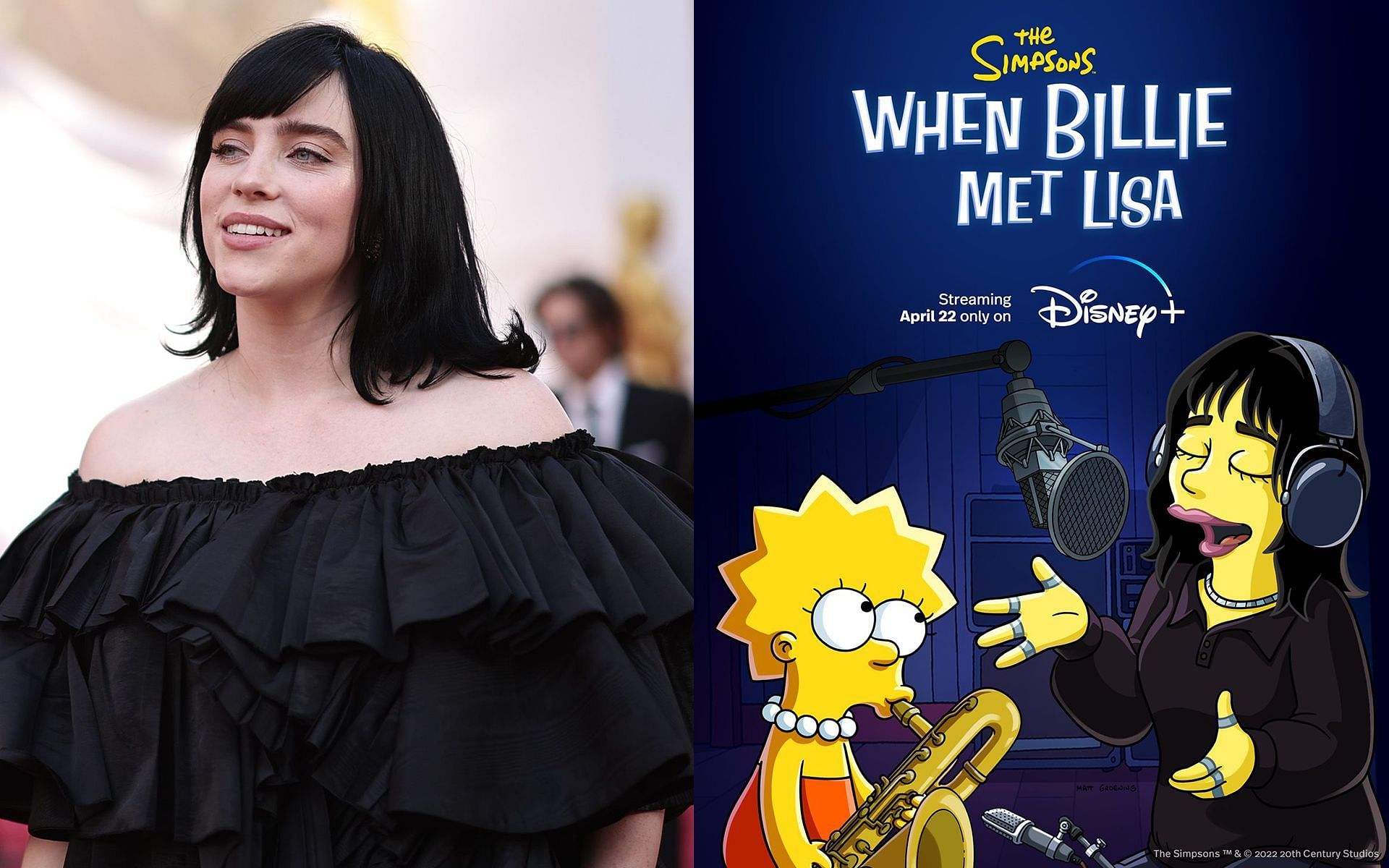 Disney+ will broadcast When Billie Met Lisa on April 22, 2022 (Image via Getty Images &amp; Twitter/@billieeilish)