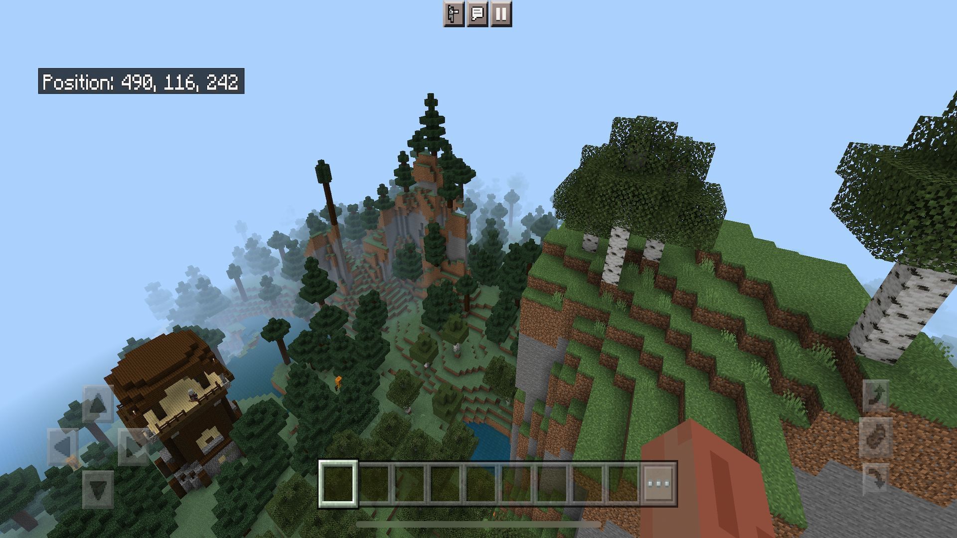 High vantage points lead to some great views in this seed (Image via Minecraft)