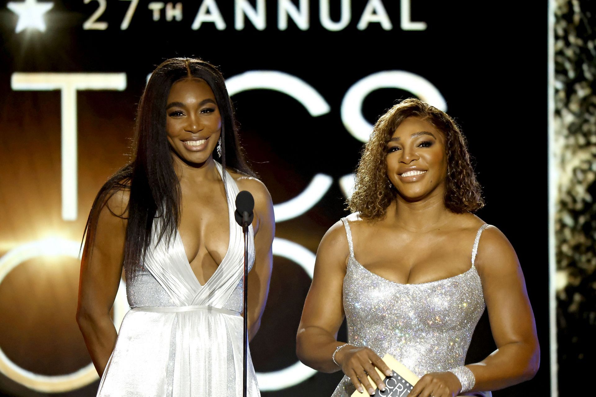 Venus Williams and younger sister Serena attend the 27th Annual Critics Choice Awards where lead actor Will Smith won Best Actor for his role in King Richard