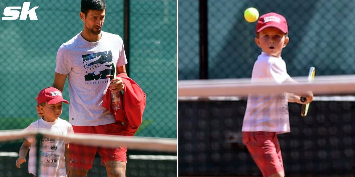 Novak Djokovic practiced with his son Stefan during the 2022 Serbia Open