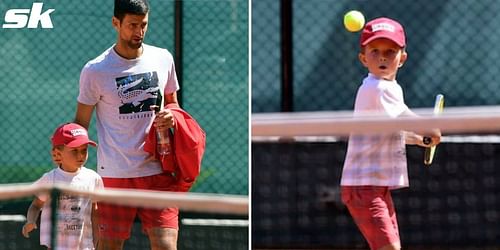 Novak Djokovic practiced with his son Stefan during the 2022 Serbia Open