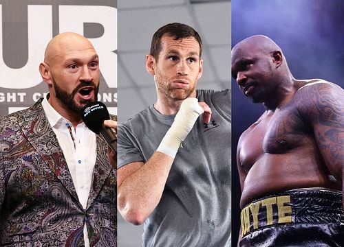 Tyson Fury (left), David Price (center), Dillian Whyte (right)