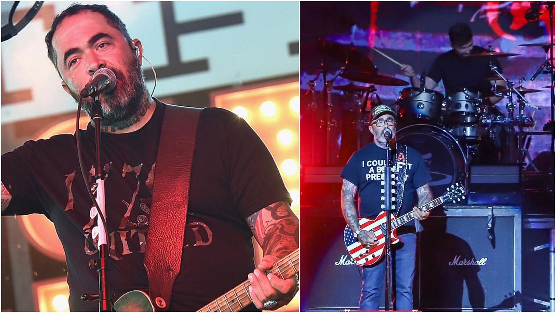 Staind have announced a 12-date tour slated for September. (Images via Kevin Mazur for Getty/Instagram @staind)