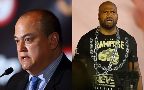 Scott Coker (left), Quinton Jackson (right)