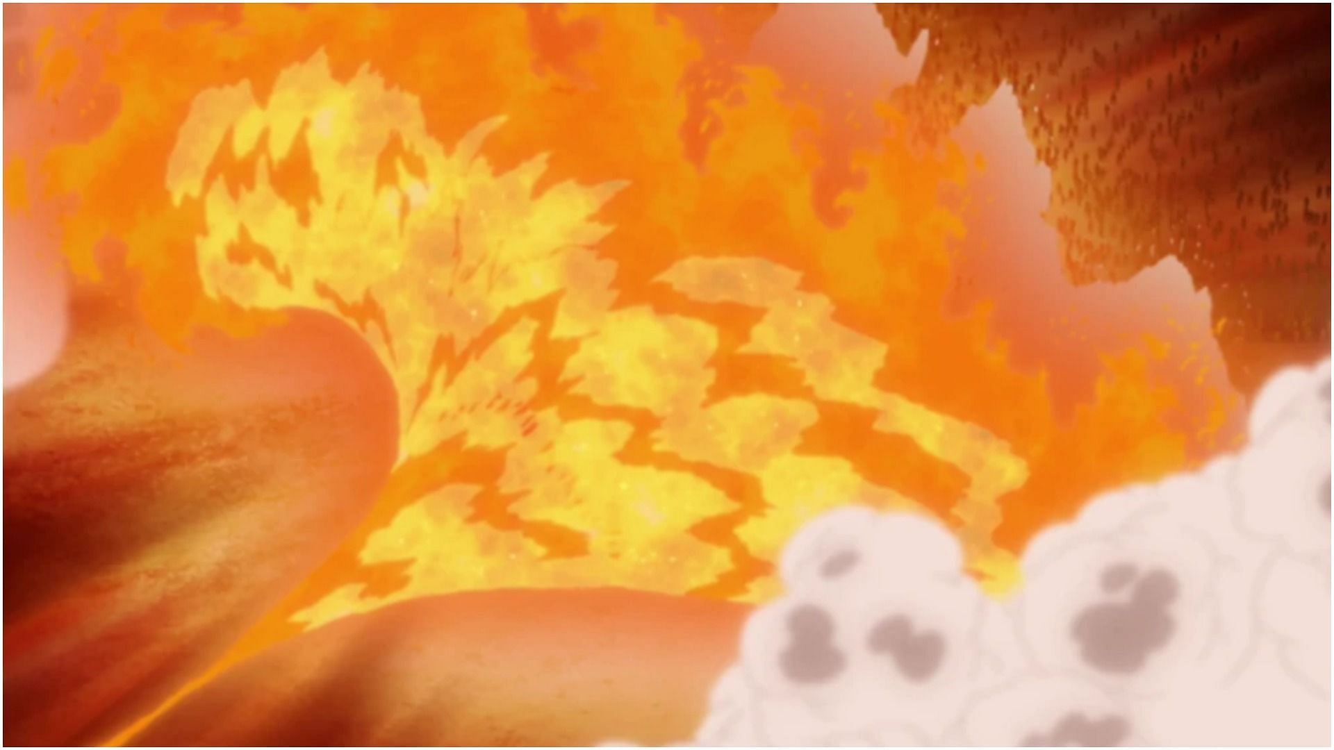 Madara Uchiha&#039;s Majestic Flame Destroyer in the Naruto anime series (Image via Studio Pierrot)