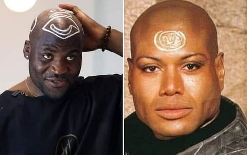 Francis Ngannou (left) compared his look to Teal'c from Stargate SG-1 [Pic credits: @francisngannou Instagram]