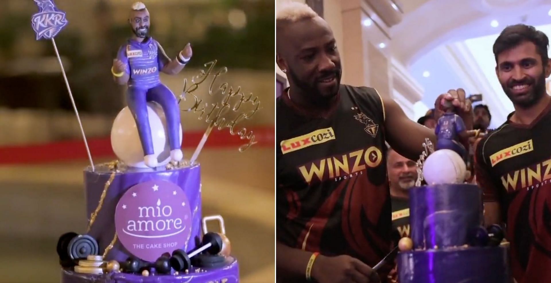 KKR players celebrated Andre Russell&#039;s birthday (Credit: Twitter/Kolkata Knight Riders)