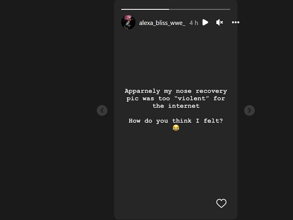 Alexa Bliss shared the news on her Instagram story