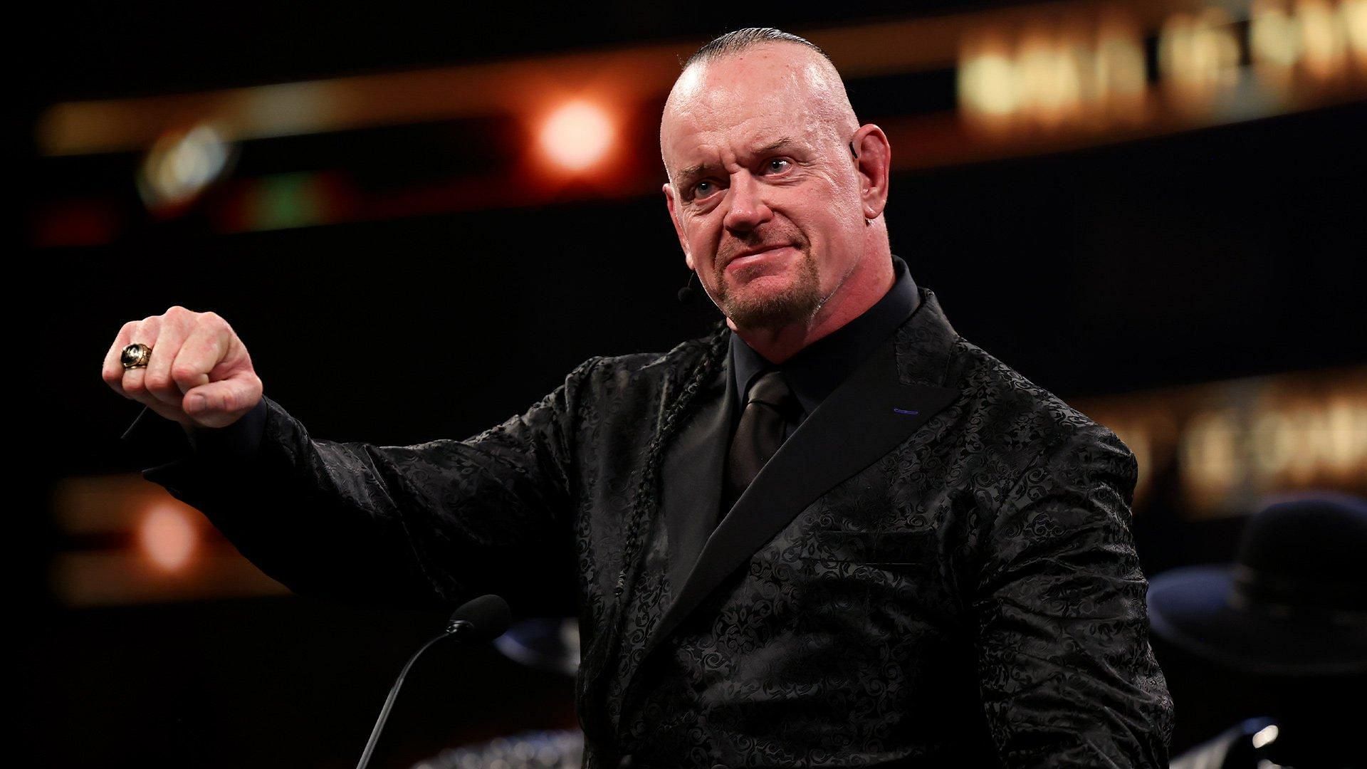 The Undertaker during the Hall of Fame ceremony