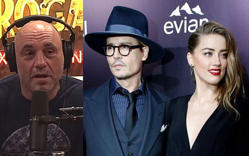 Joe Rogan (L); Johnny Depp (C) along with his ex-wife Amber Heard (R) via.Twitter/TIME