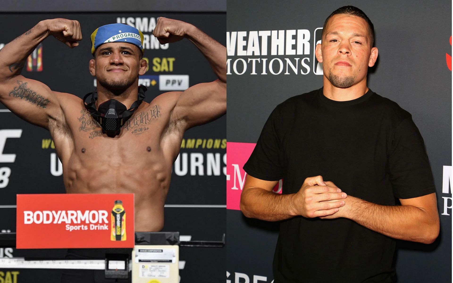 Gilbert Burns (left) and Nate Diaz (right). (Images courtesy of Getty)