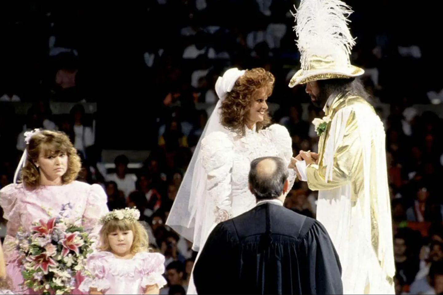 Macho Man and Miss Elizabeth had both a historic proposal and wedding on WWF TV