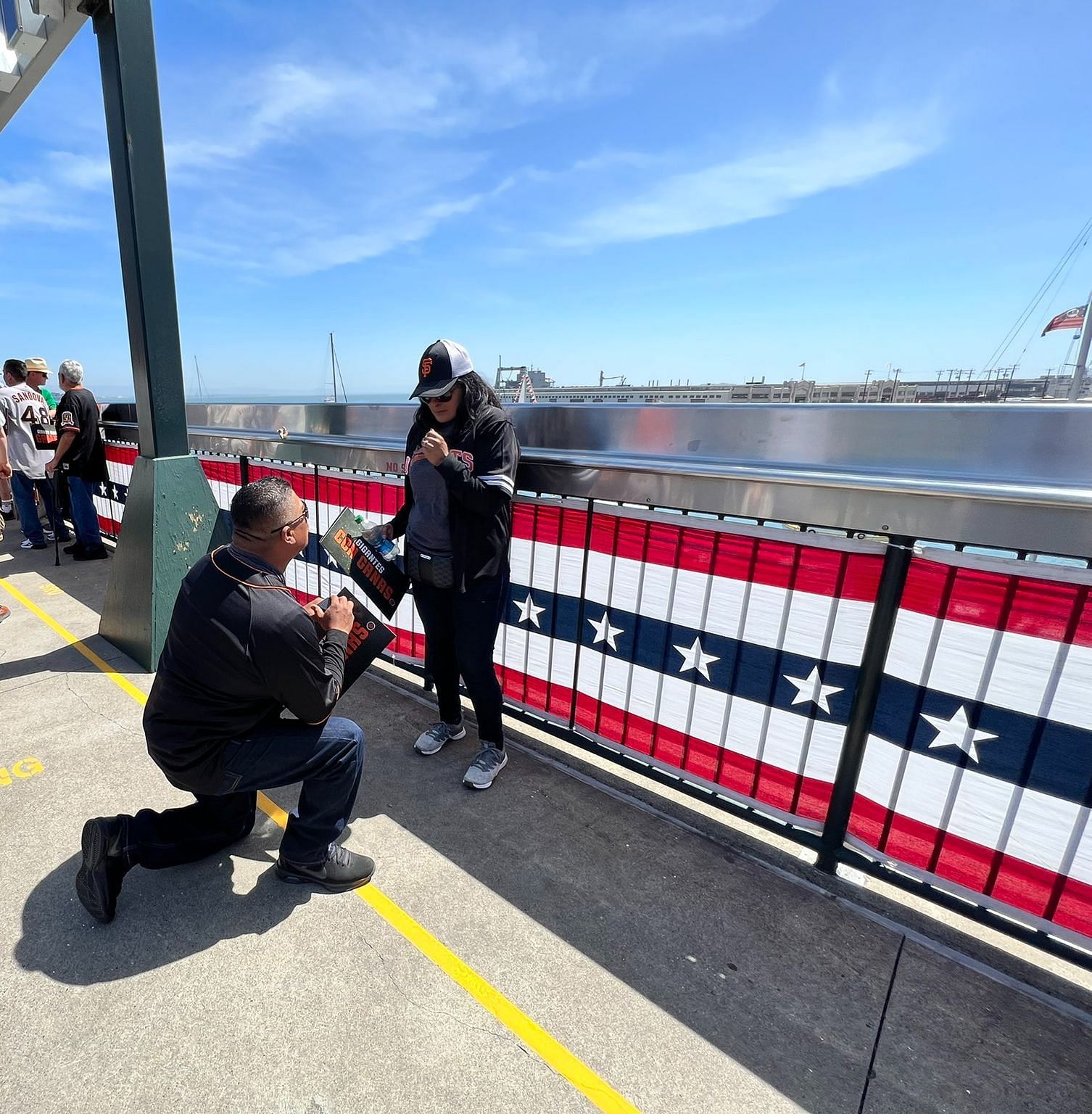 Joe Melendez proposing to his longtime girlfriend Andrea Montoya.