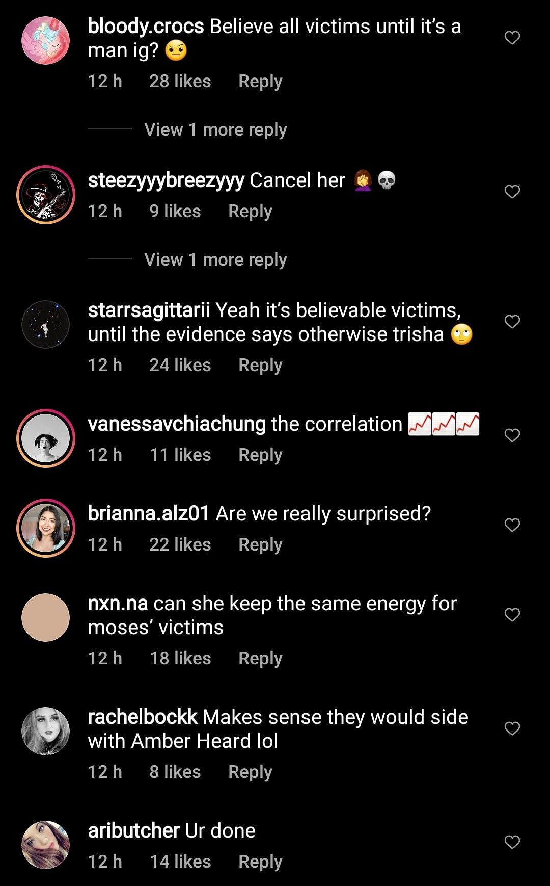 Netizens react to Trisha Paytas seemingly supporting Amber Heard 3/3 (Image via defnoodles/Instagram)