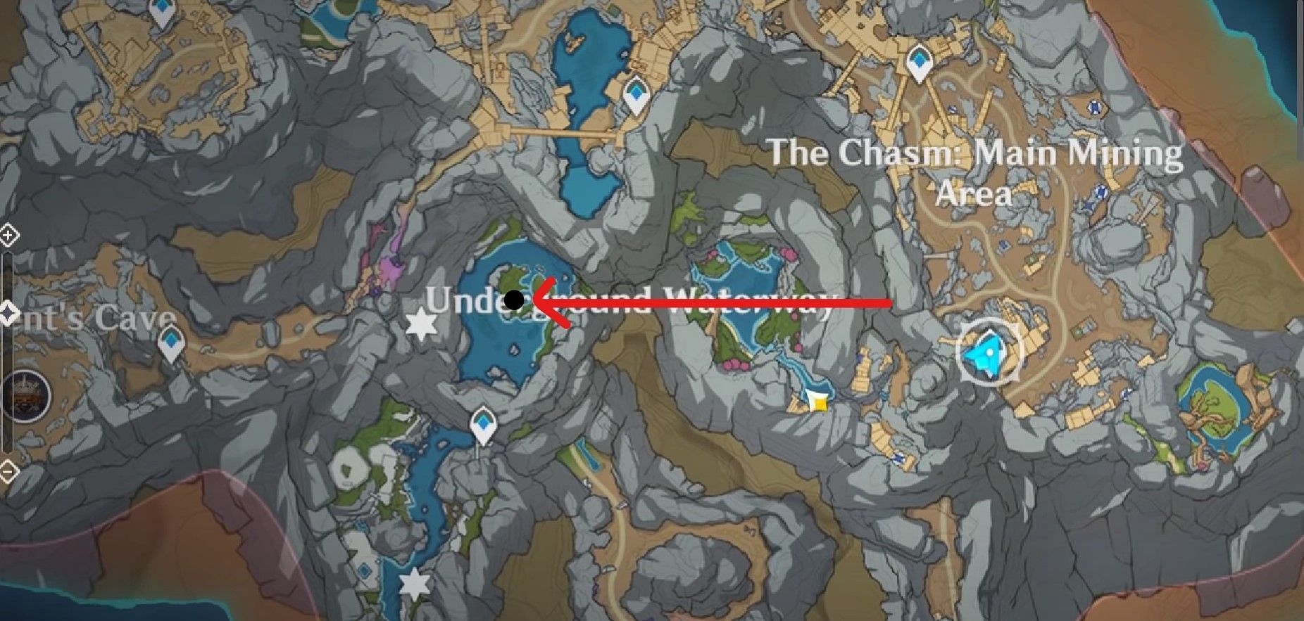 Edgetho&#039;s location in The Chasm: Underground Mines (Image via HoYoverse)