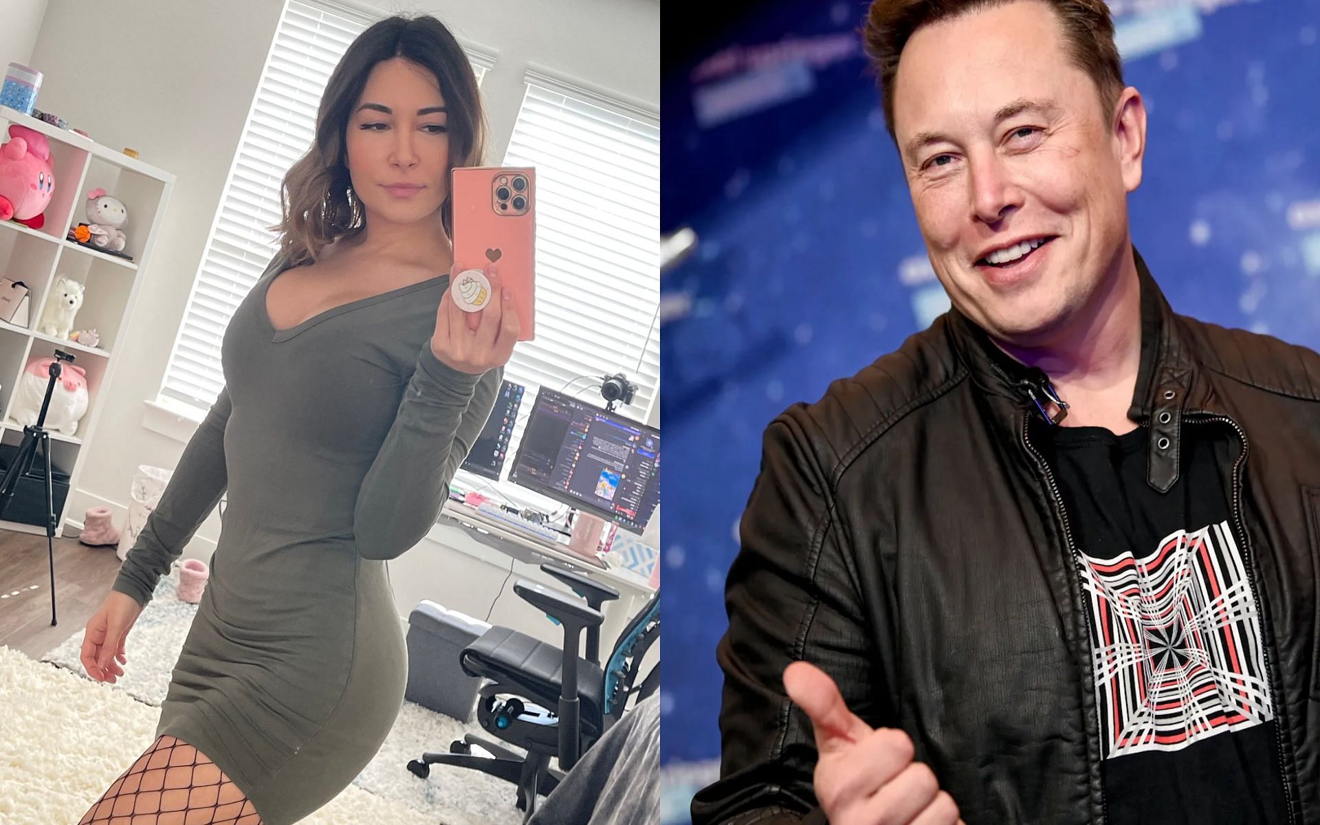 Twitch streamer Alinity asks Elon Musk to &quot;buy Twitch&quot; (Images via Sportskeeda)