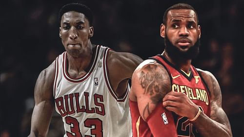 Scottie Pippen, left, and LeBron James