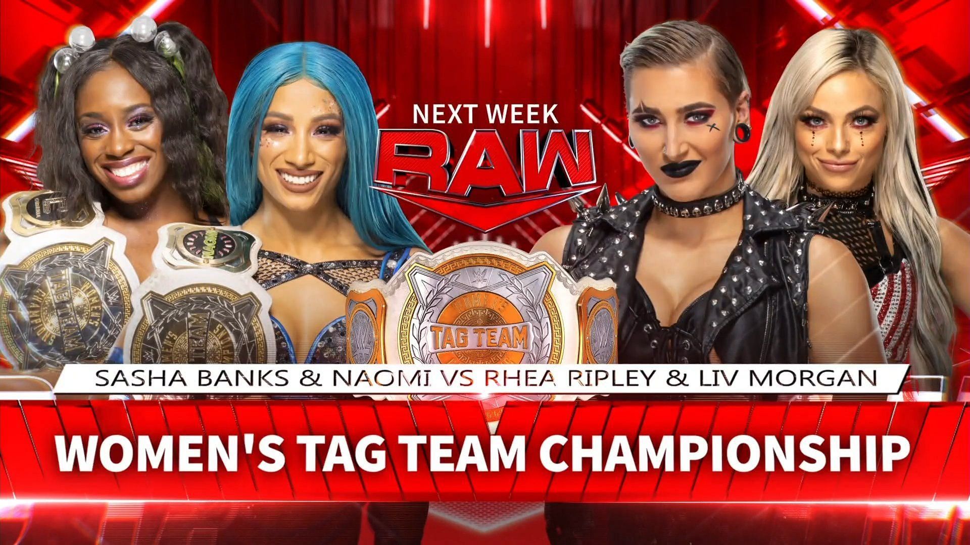 The WWE Women&#039;s Tag Team Championship will be on the line next week