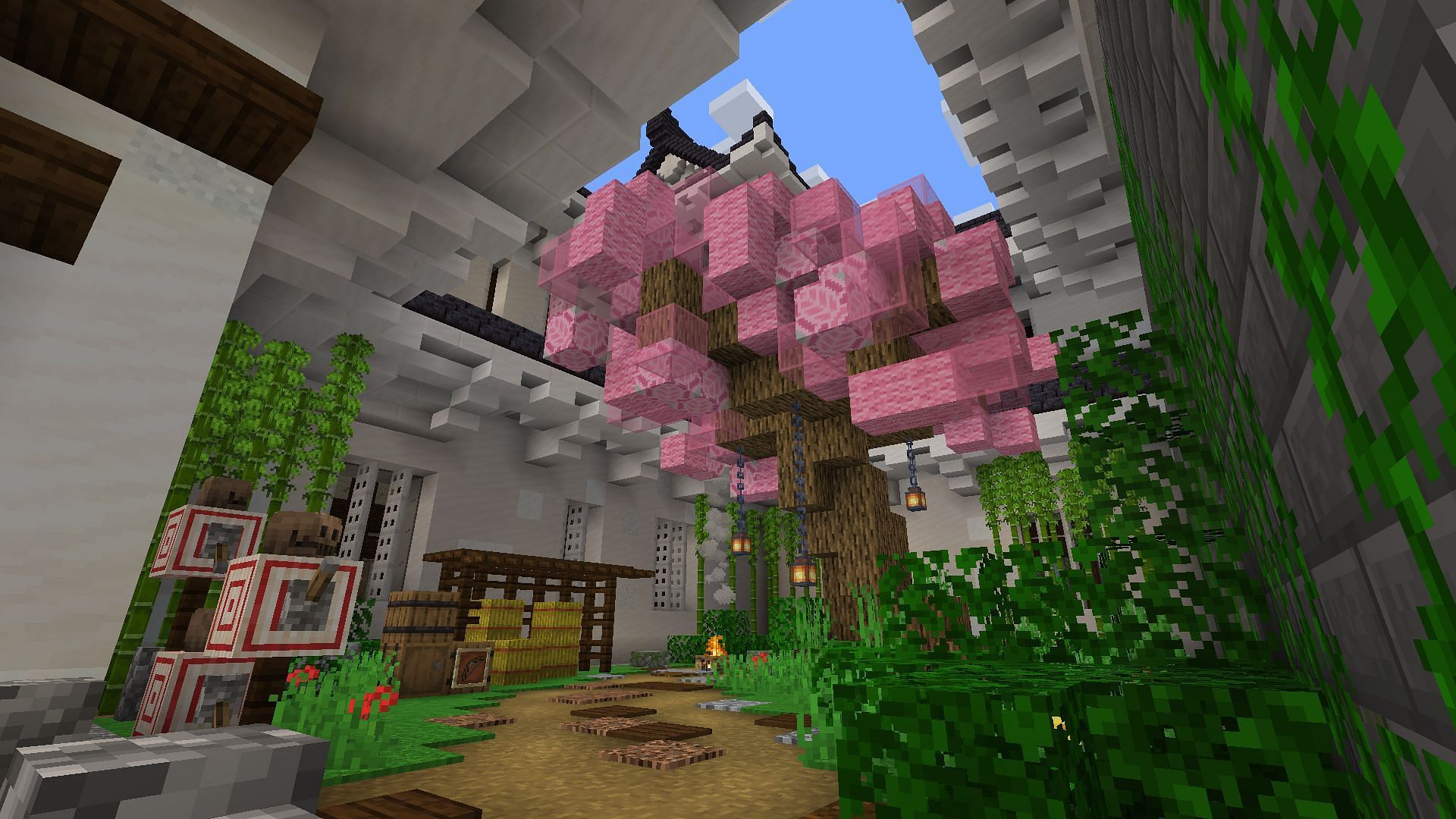 Himeji castle as seen from the inside (Image via Minecraft)