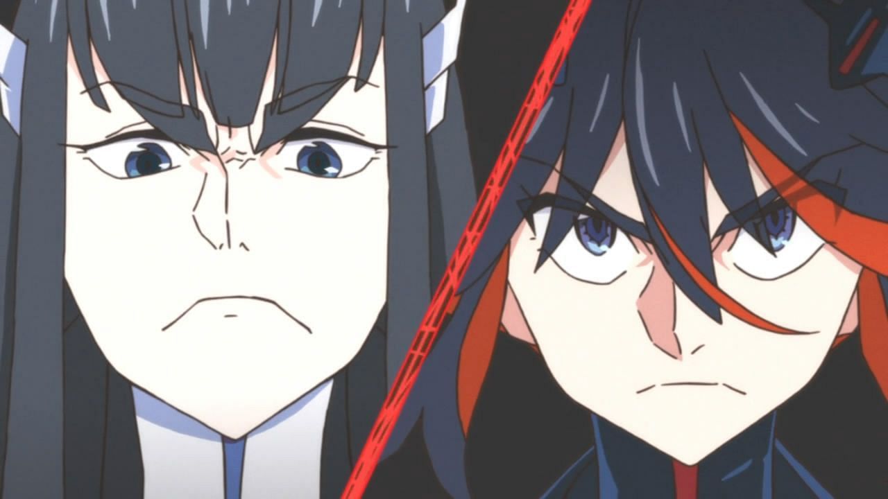 Satsuki (left) and Ryuko (right) as seen in the Kill la Kill anime (Image via Studio TRIGGER)