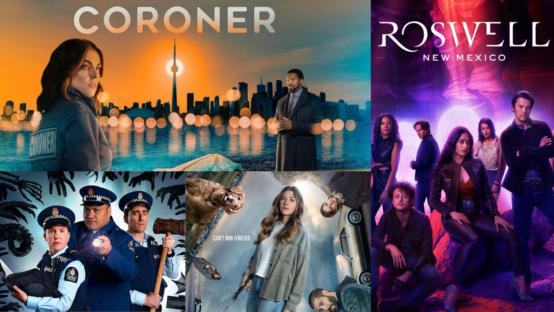 The CW Summer 2022 schedule includes shows such as Coroner, In The Dark, Wellington Paranormal, and Rosewell, New Mexico (Image via @cwrosewellnm/Instagram, @CWshows/Twitter, @coronercbc/Instagram)