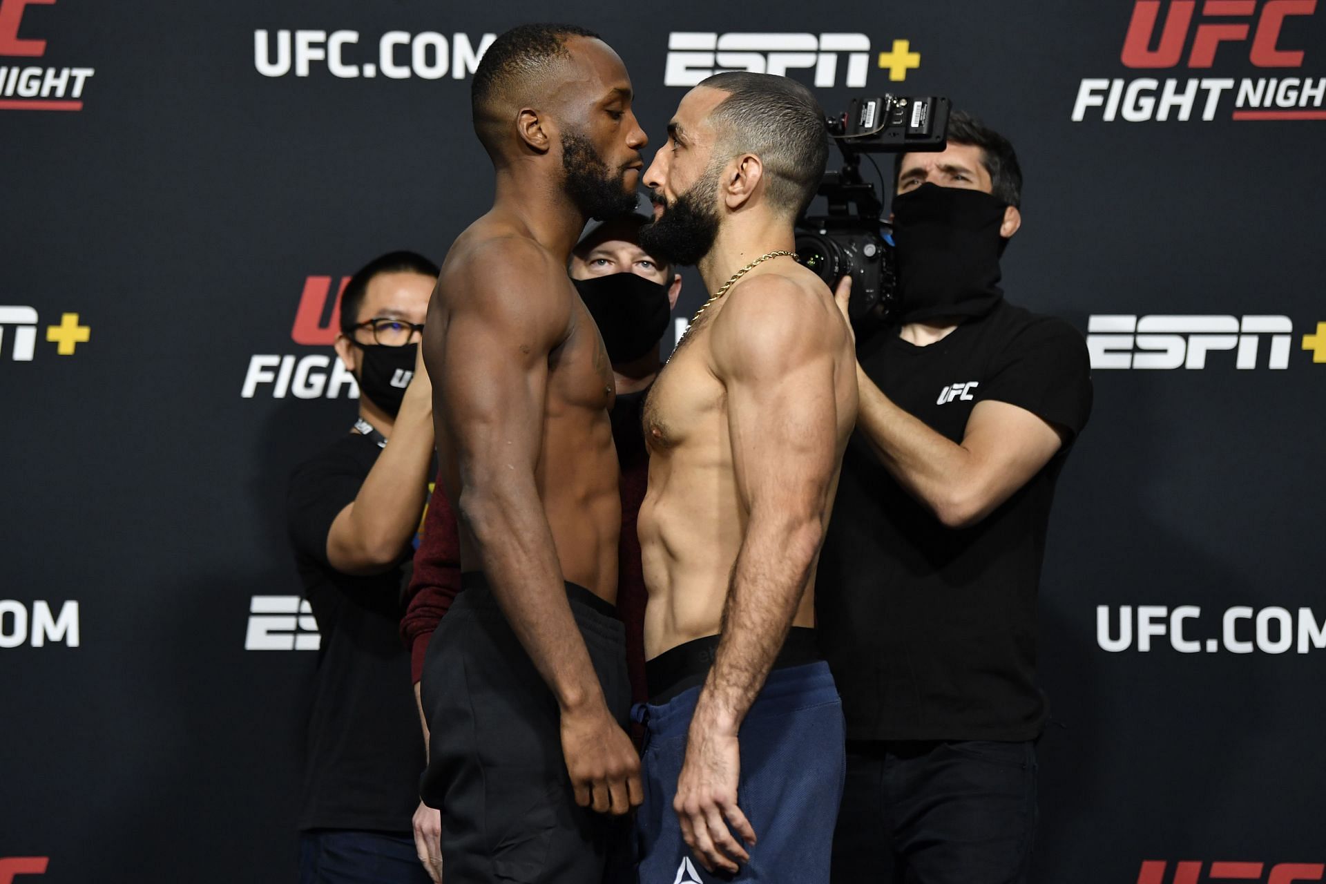 UFC Fight Night: Leon Edwards (left) v Belal Muhammad weigh-in