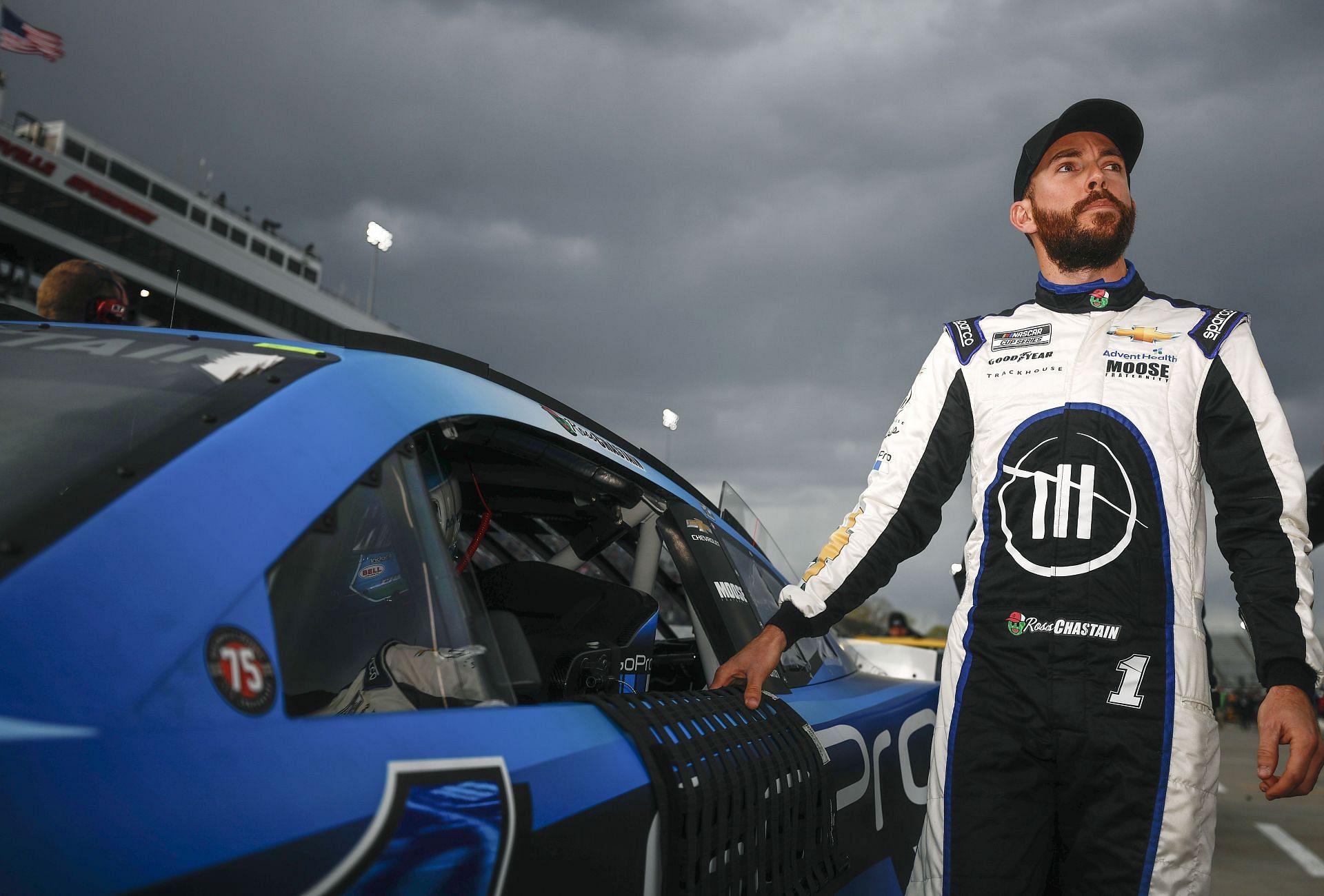 Ross Chastain during qualifying for the 2022 NASCAR Cup Series Blue-Emu Maximum Pain Relief 400 at Martinsville Speedway in Virginia. (Photo by Jared C. Tilton/Getty Images)