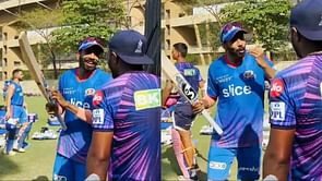 [WATCH] "Bat ke sticker pe mera name hona chahiye"- Jasprit Bumrah has a hilarious conversation with Sanju Samson before IPL 2022 battle