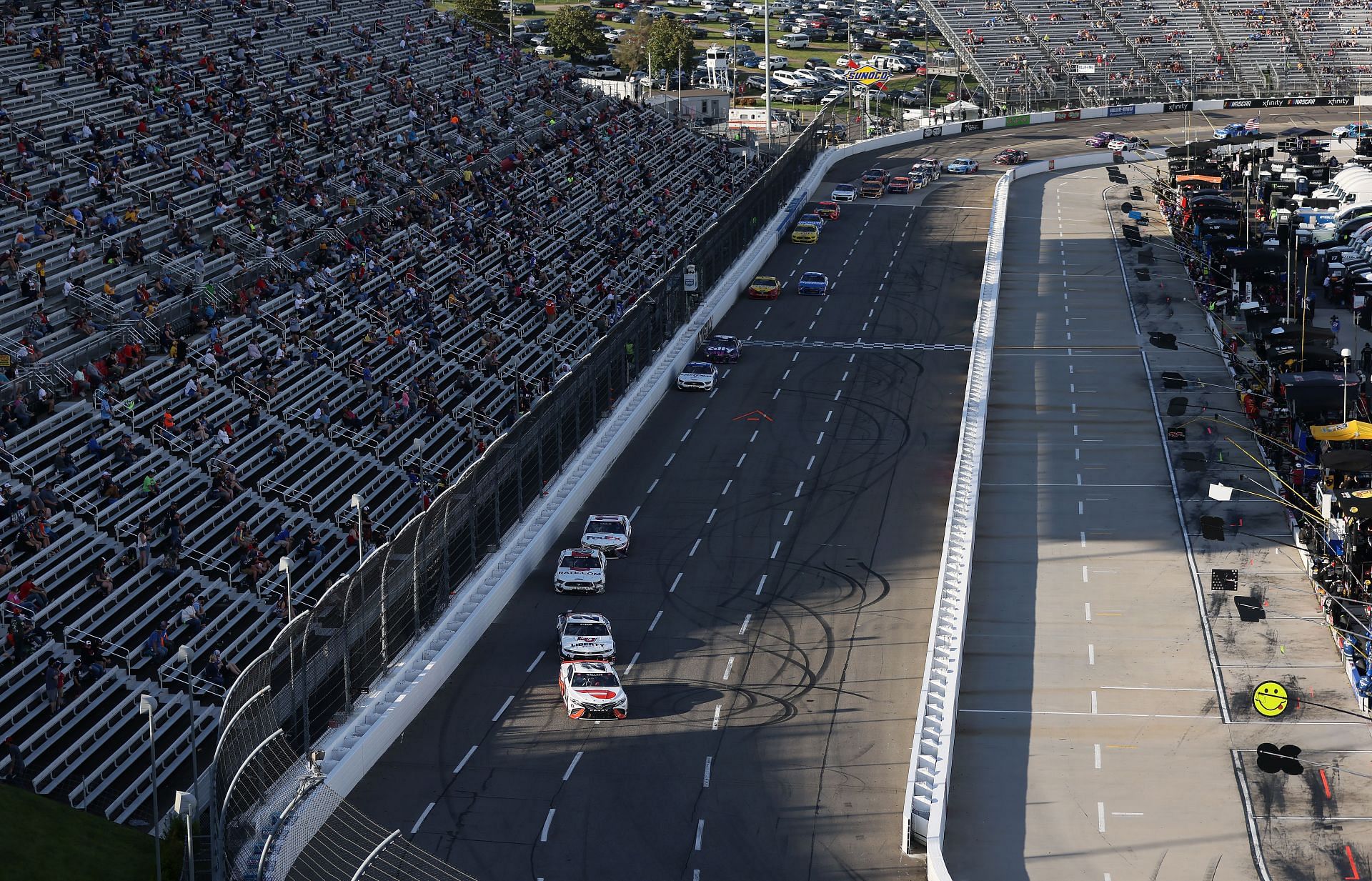 A general view of the NASCAR Cup Series Blue-Emu Maximum Pain Relief 500 at Martinsville Speedway. (Photo by James Gilbert/Getty Images)