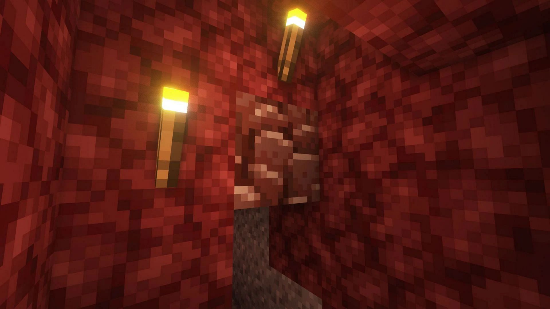 Ancient debris tends to favor lower areas of the Nether (Image via Mojang)