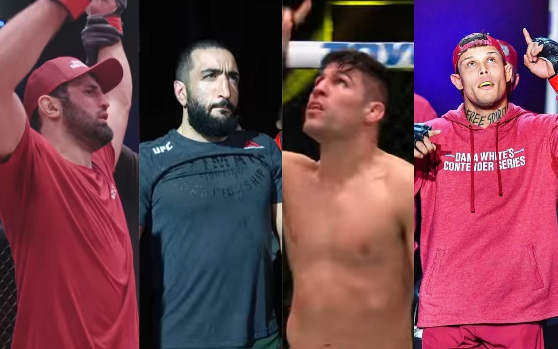 (L-R) Gadzhi Omargadzhiev, Belal Muhammad, Vicente Luque, and Caio Borralho [Image credits: @gadzhi_omargadzhiev via Instagram and UFC via YouTube]