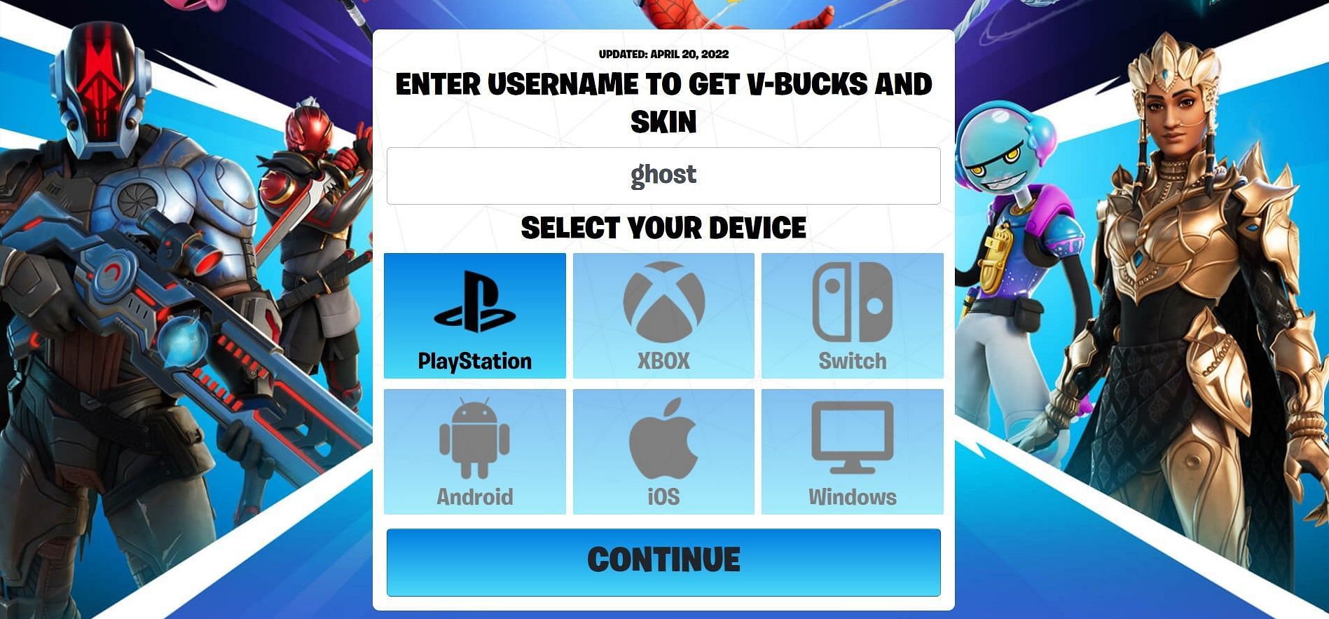Players should refrain from giving any sort of account information to V-Buck scammers (Image via 21vbucks.com)