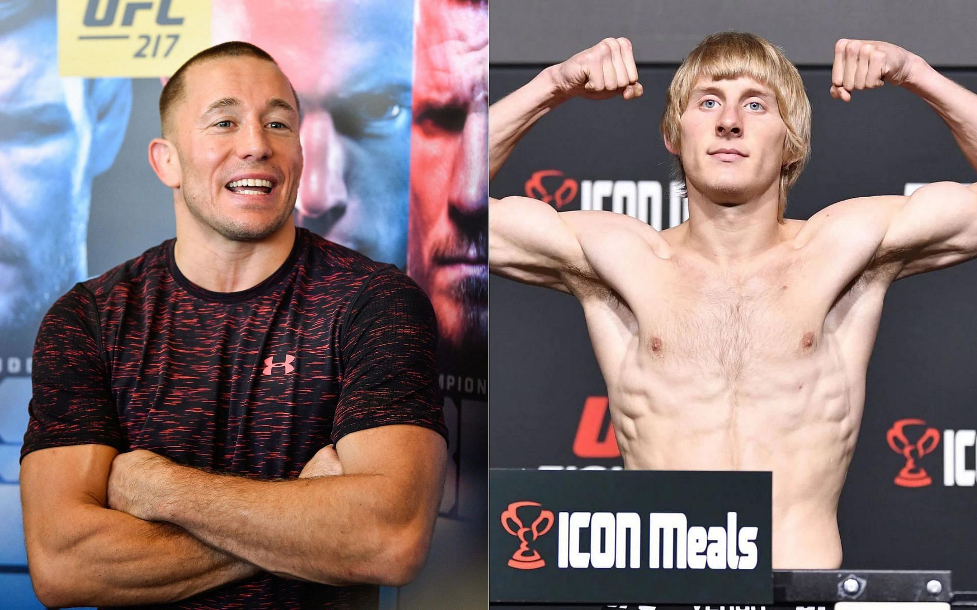 Georges St-Pierre (left) and Paddy Pimblett (right)