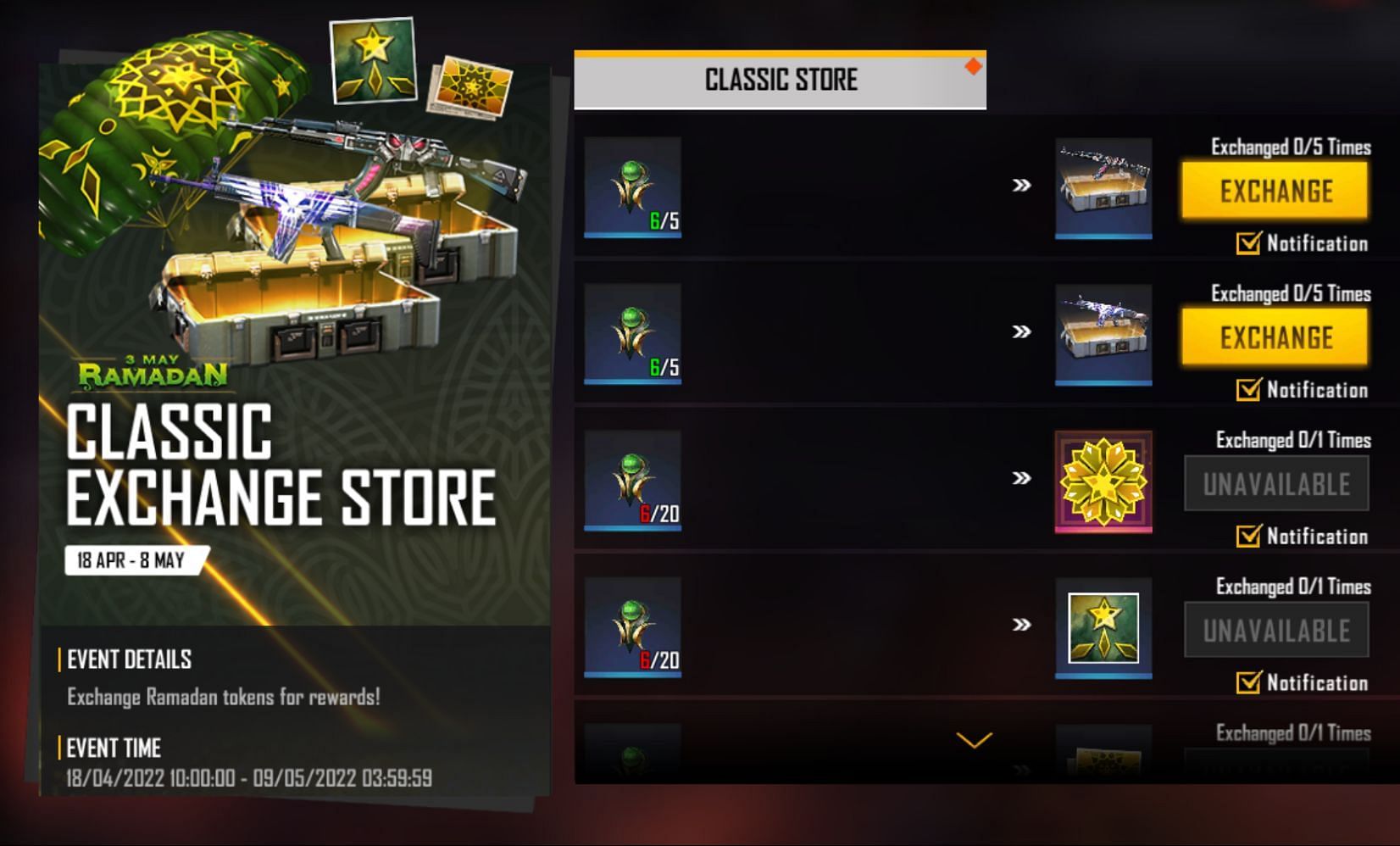 The Classic Store (Image via Garena)