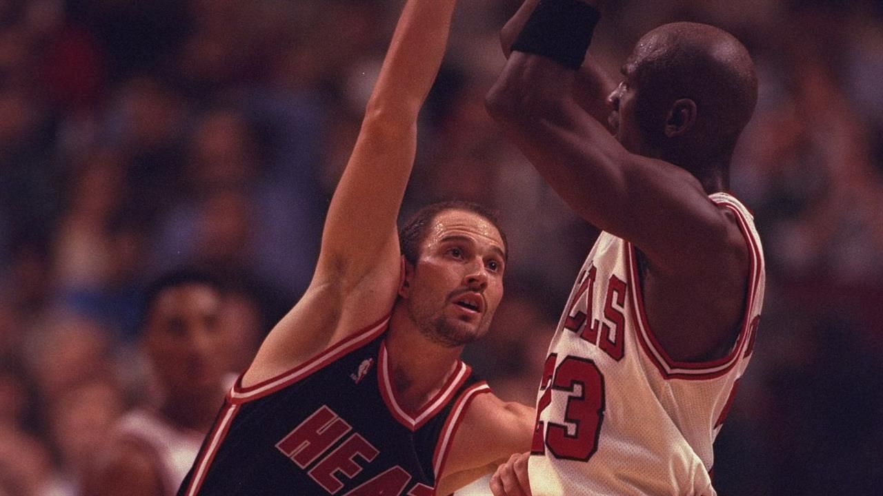 Rex Chapman famously trash-talked and beat Michael Jordan in a game between the Miami Heat and Chicago Bulls in the 1995-96 season. [Photo: NBC Sports]