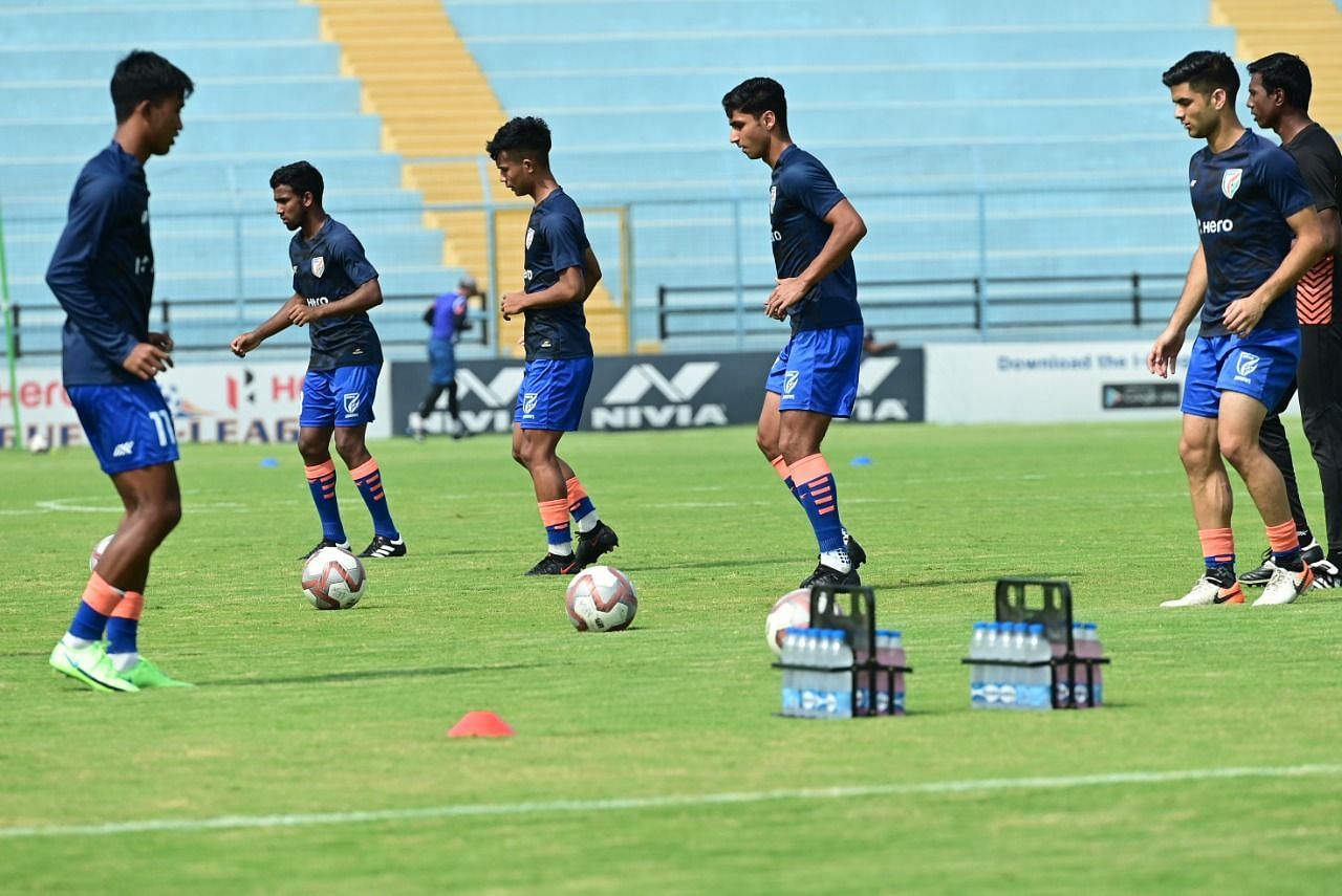 The Indian Arrows players training ahead of their next encounter (AIFF Media)